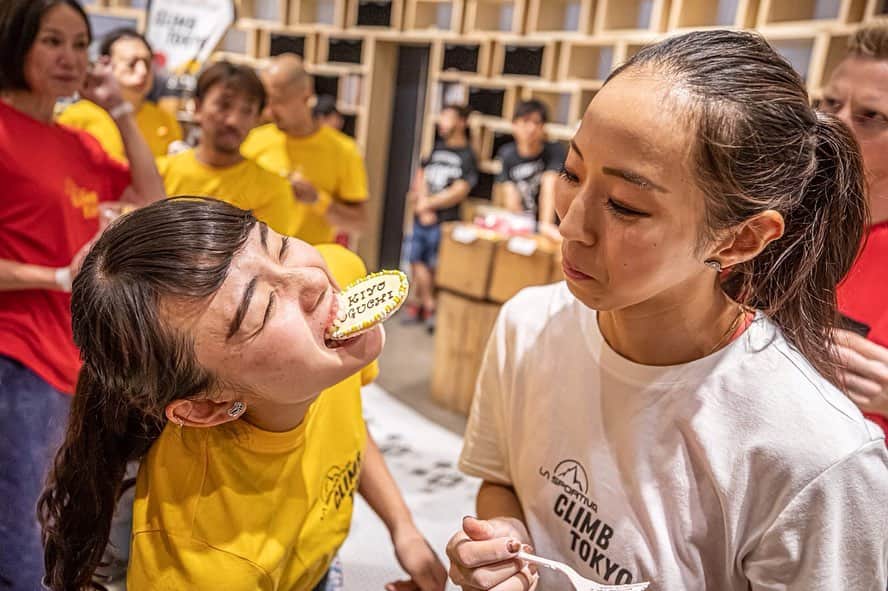のインスタグラム：「💛#CLIMBTOKYO 💛 #lasportiva  event at @bpump_ogikubo ・ ・ #i_ate_Akiyo 😂❤️」