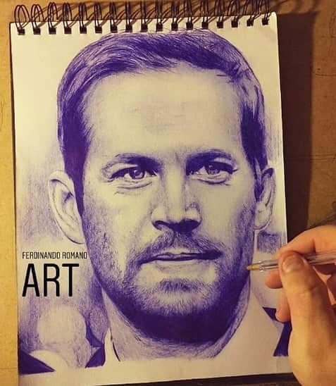ポール・ウォーカーのインスタグラム：「Bellisimo! Beautiful artwork by @ferdinandoromano_art from Italy. 🇮🇹 #FanArtFriday #TeamPW」