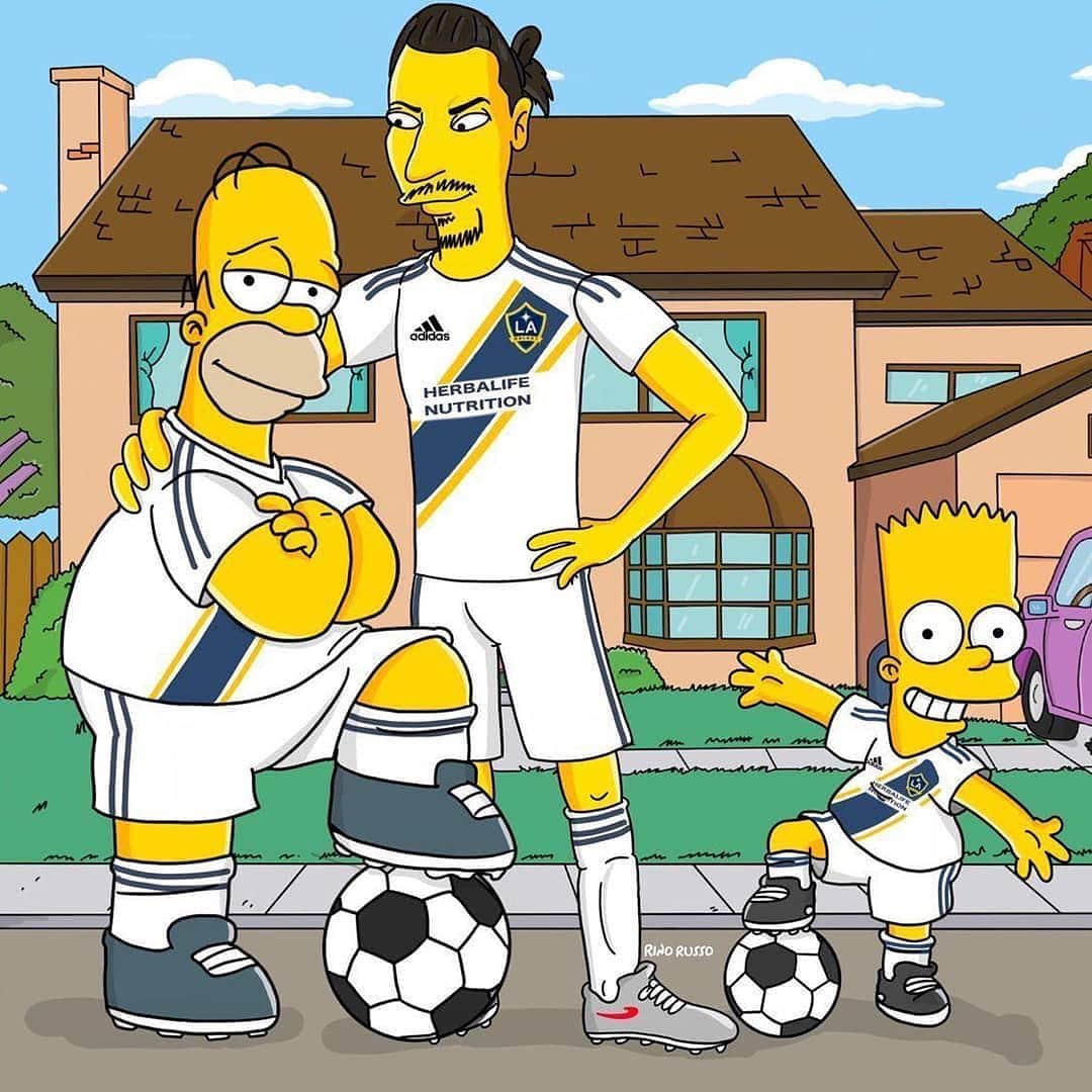 カルロス・テベスのインスタグラム：「Zlatan doesnt play in the simpsons show. Simpson play in Zlatan’s show.」