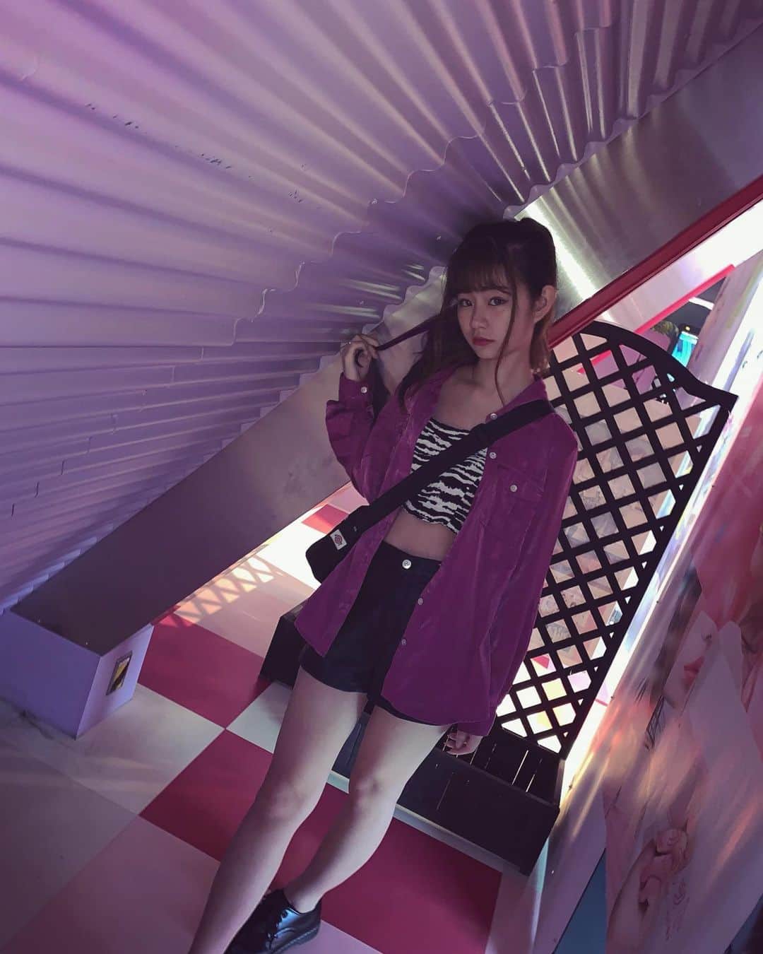 かれんのインスタグラム：「🦓💜. #🌹❤︎」