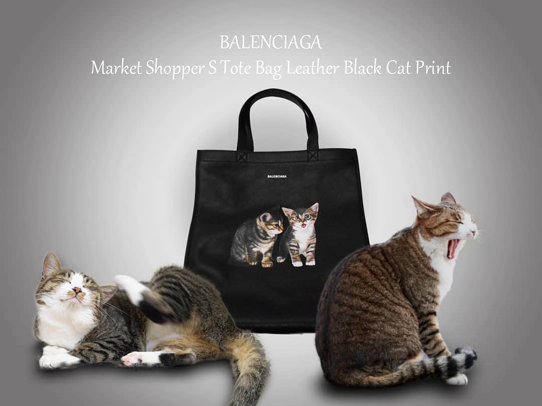 RECLOさんのインスタグラム写真 - (RECLOInstagram)「BALENCIAGA Market Shopper S Tote Bag Leather Black Cat Print @balenciaga  #BALENCIAGA」8月24日 10時02分 - reclo