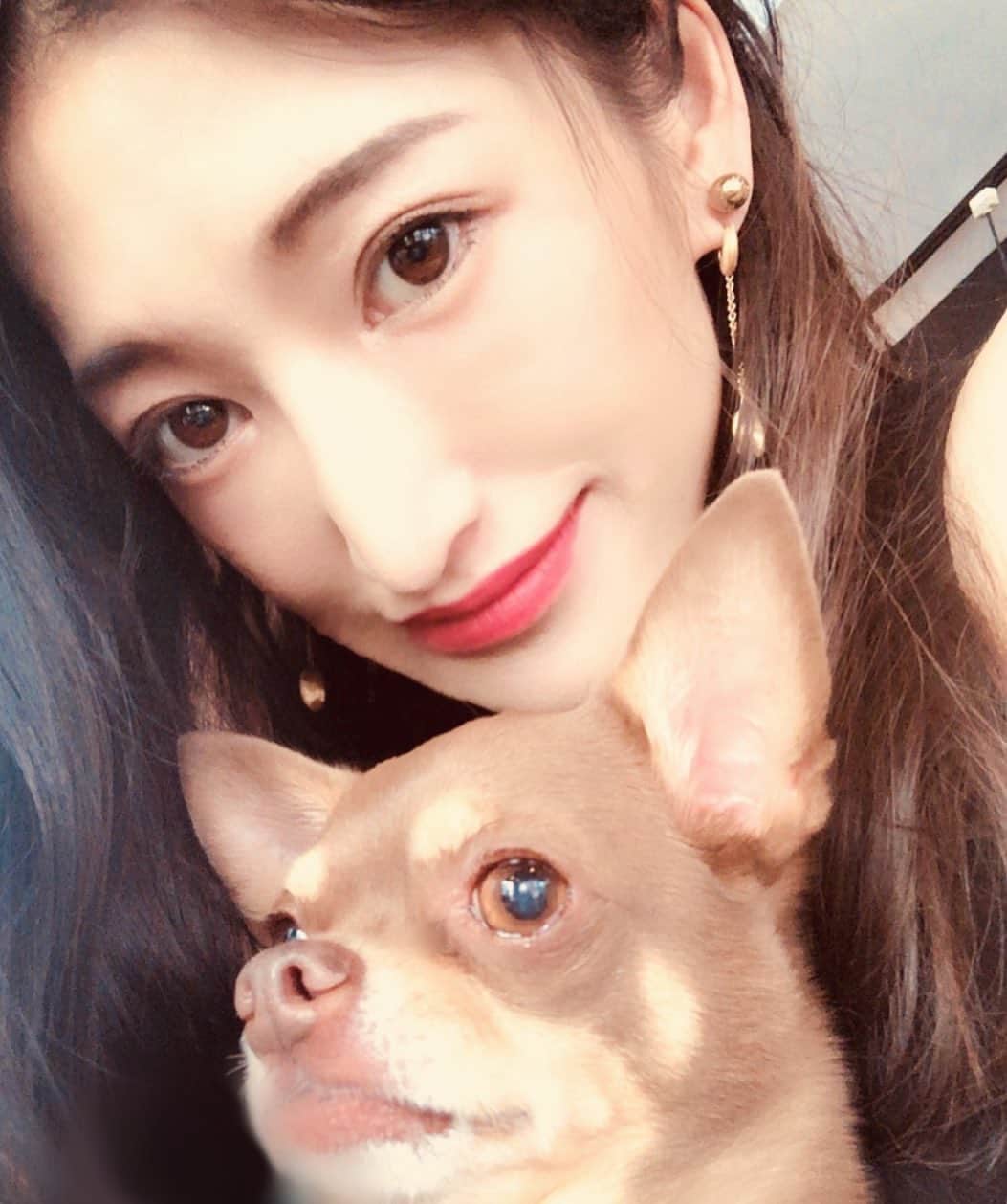 のインスタグラム：「今日は多忙なナナに変わって ワンちゃんのお世話っ💓 わんちゃんって 動物って、ほんとに きゃわー🐕  @tyrol83 @oreotyrol  @elisa_0414」