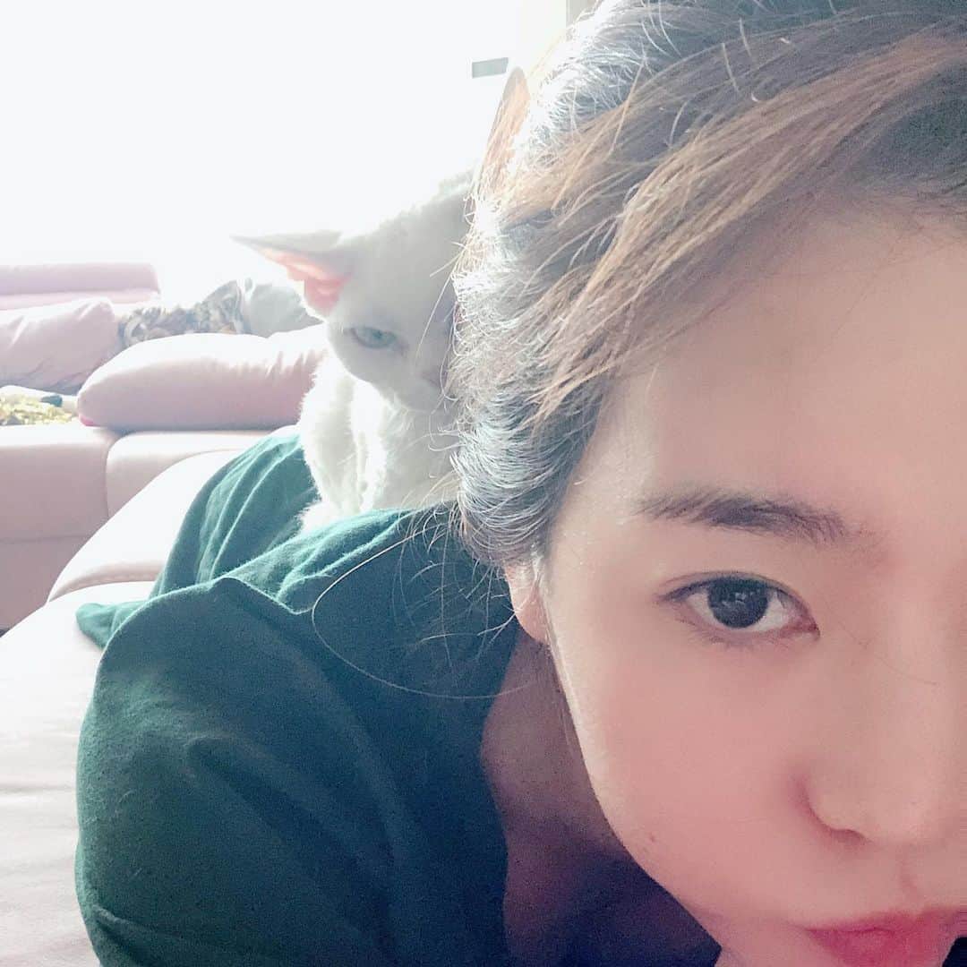 サニー のインスタグラム：「지켜 보고있다... I’m watching you👀 #뒷통수가따끔따끔」