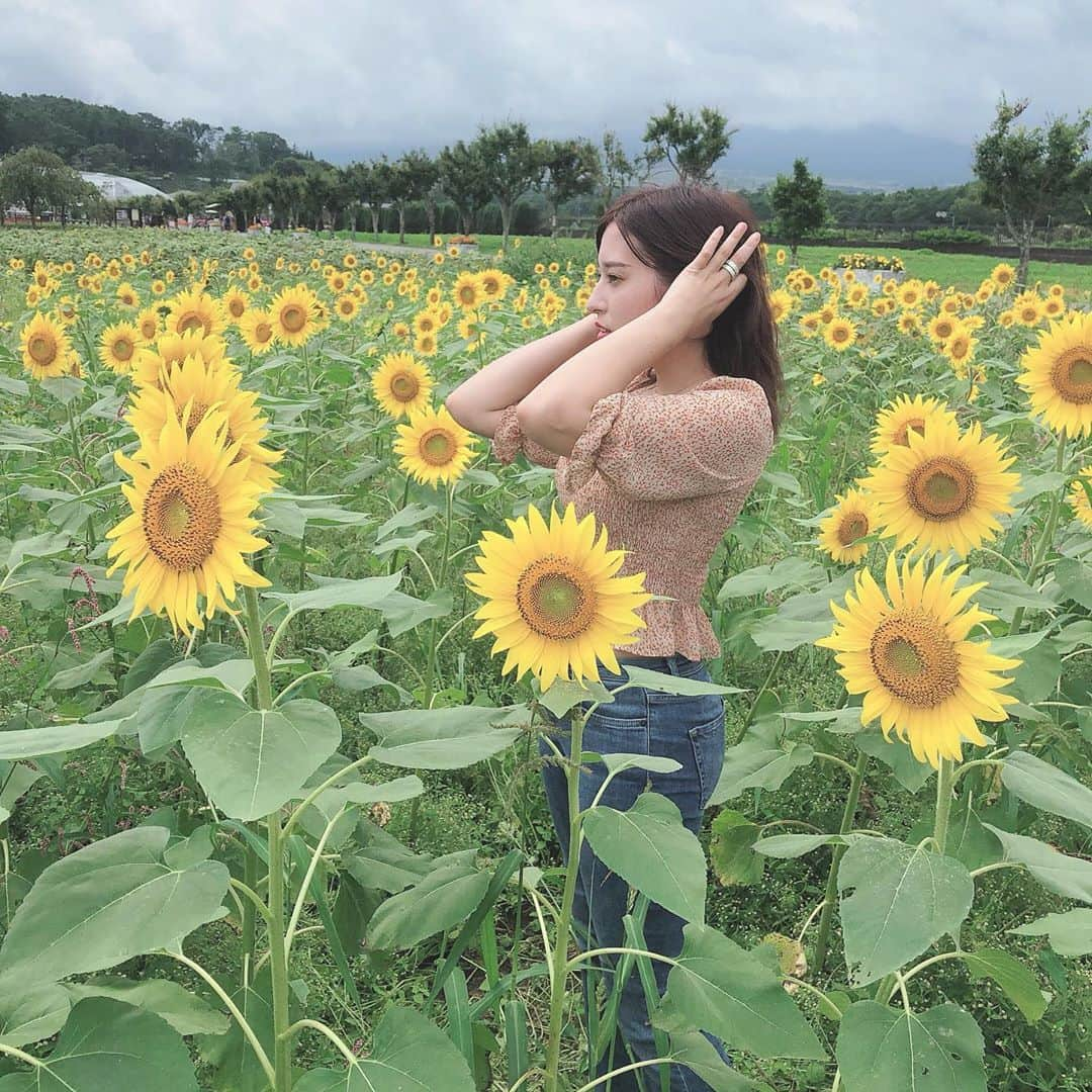 平田梨奈さんのインスタグラム写真 - (平田梨奈Instagram)「自然たくさん感じれたよ🌻 #sunflower #summer #夏 #ひまわり #ひまわり畑 #マリーゴールド #hirafashion #hiraflower」8月24日 14時45分 - hirari_official