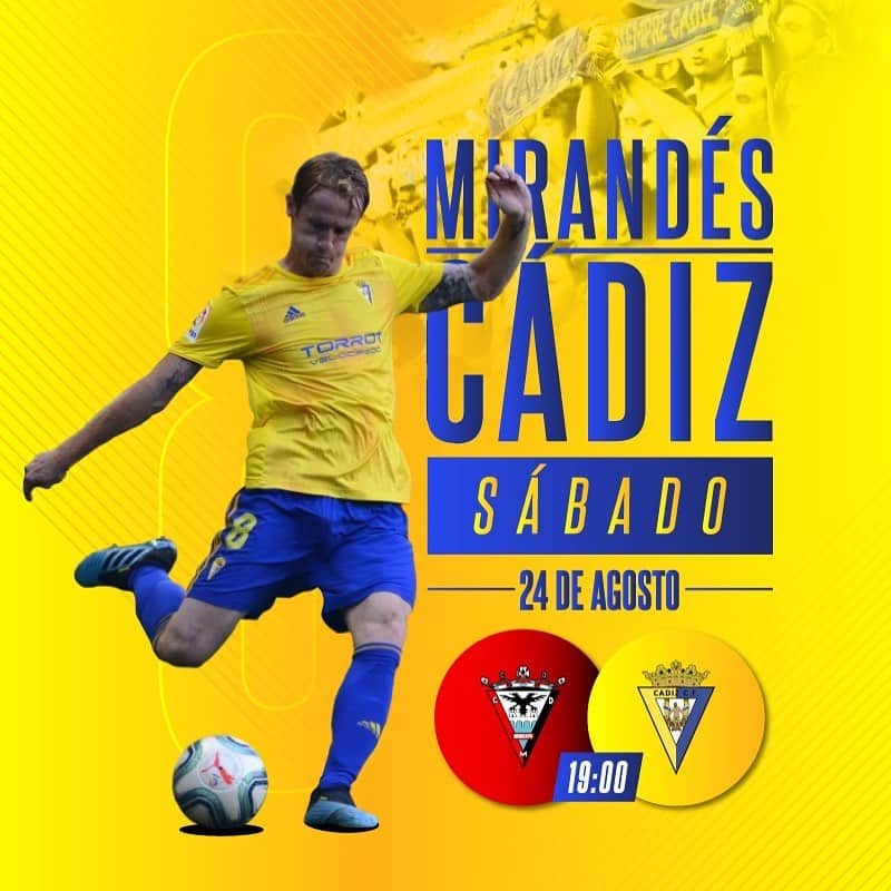 アレハンドロ・フェルナンデス・イグレシアスのインスタグラム：「Primer partido fuera de casa y con ganas de volver a sumar otros 3 puntos! Vamos Cádiz! 💛💙 #Mehandichoqueelamarillo #AF8」
