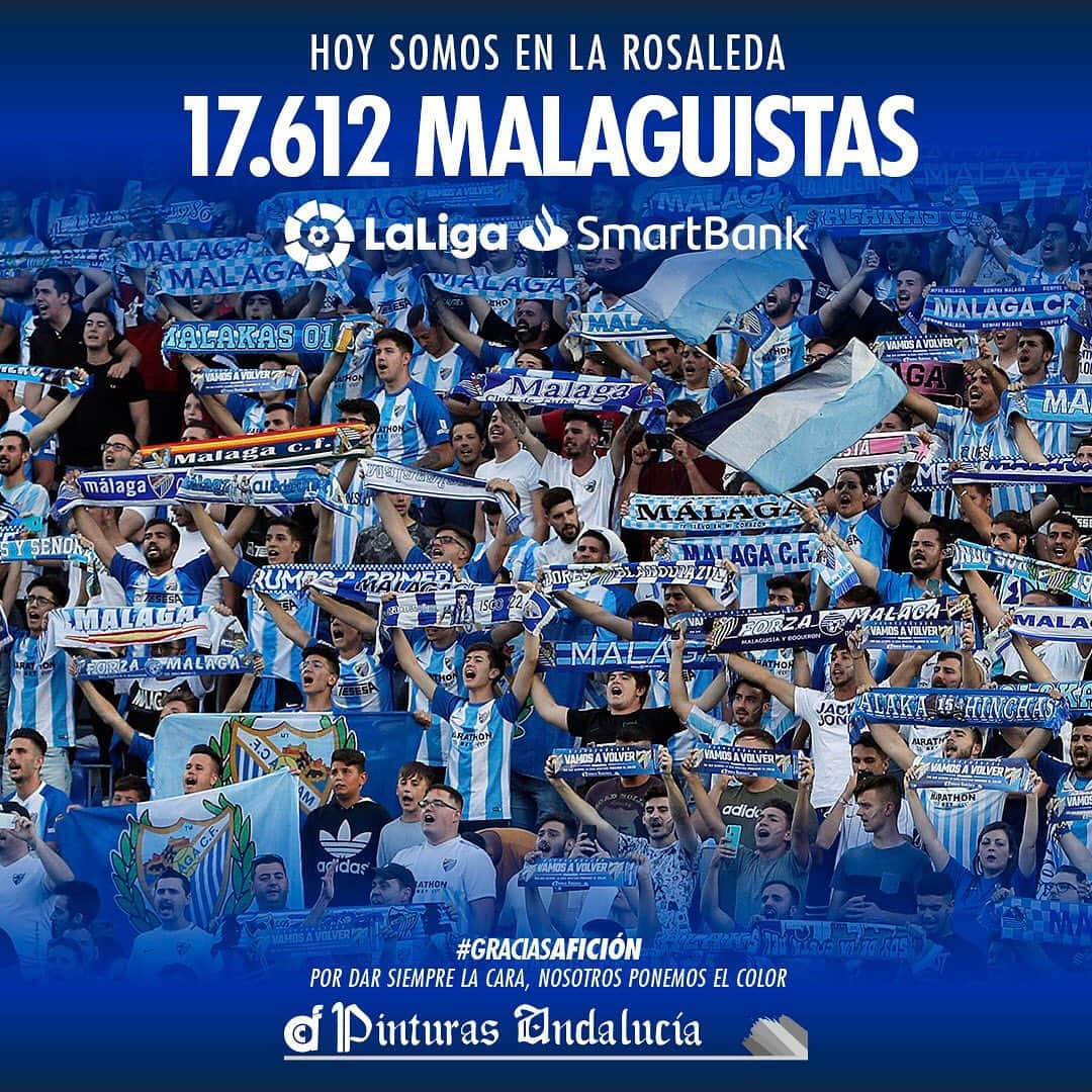 マラガCFさんのインスタグラム写真 - (マラガCFInstagram)「¡17.612 empujan juntos en #LaRosaleda buscando la remontada! 💙 . #GraciasAfición #MálagaLasPalmas⚽️ @pinturasandalucia」8月25日 5時32分 - malagacf