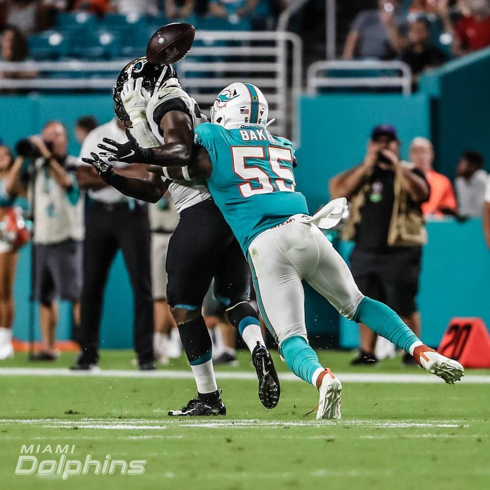 マイアミ・ドルフィンズさんのインスタグラム写真 - (マイアミ・ドルフィンズInstagram)「Making Plays 😈 #FinsUp」8月24日 22時29分 - miamidolphins