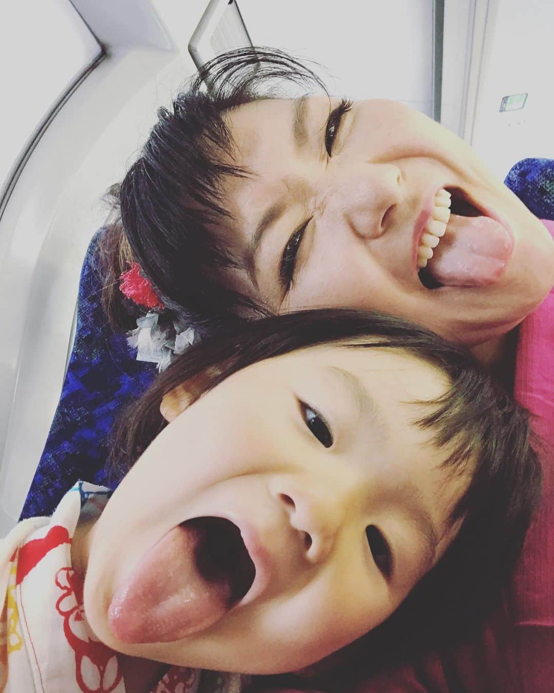 有坂美香のインスタグラム：「#親子で浴衣👘 #ツルピカタマゴちゃん  #有坂美香 #かわパラ夏祭り2019  #かわパラ音頭 歌ってきます！ #有坂美香andthesunshowers」