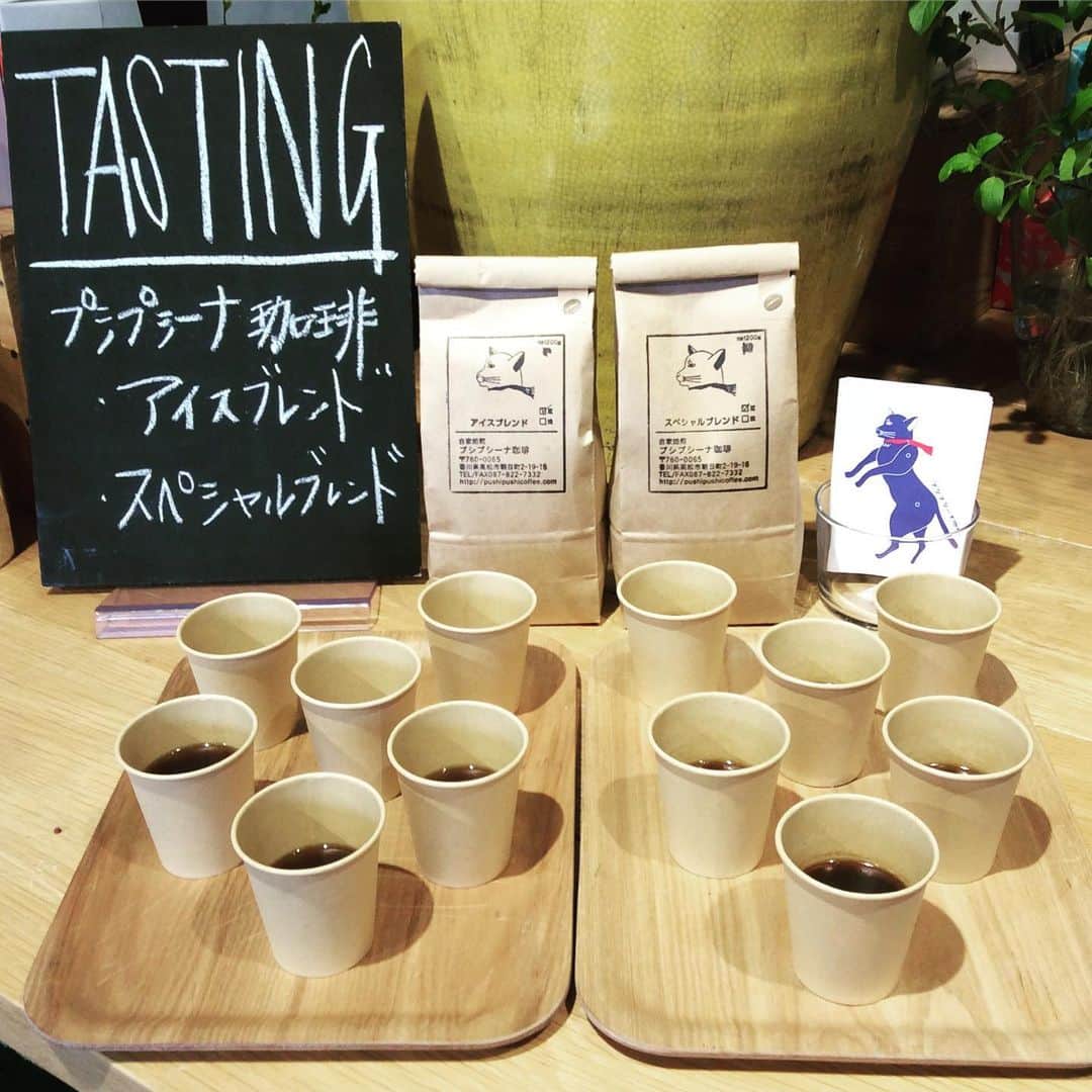 のインスタグラム：「＜MARKET-Kyoto＞ 本日京都店では、プシプシーナ珈琲(@pushipushicoffee )さんのスペシャルブレンドとアイスブレンドをご試飲いただけます。 . 香川県高松市の海沿いにお店を構え、鮮度の高い自家焙煎のコーヒー豆をお届けしている"プシプシーナ珈琲"さん。スペシャルブレンドは適度な酸味と苦味を感じる味わいで、リラックスタイムはもちろん、集中力を要する勉強や読書のお供に、作業用コーヒーとしてもオススメです。 . トゥデイズスペシャルではBUNG MARKETを開催中ですので、お気に入りの文具に合わせて美味しい珈琲もいかがですか。 是非お立ち寄りくださいませ。 . #todaysspecial #トゥディズスペシャル #京都バル #kyotobal #プシプシーナ珈琲 #珈琲」