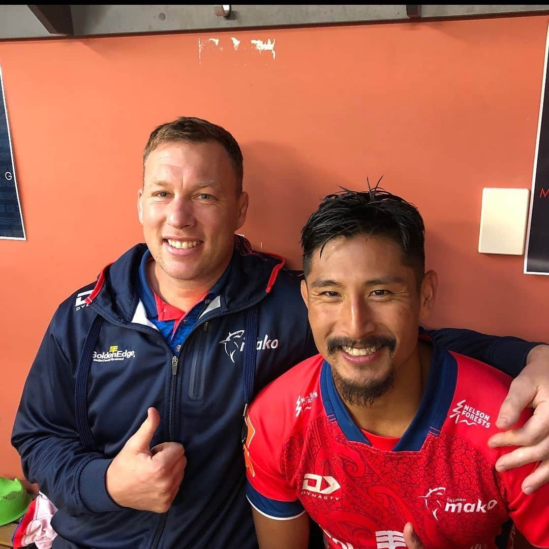 内田啓介のインスタグラム：「very very honor to play Tasman mako🦈♥️ got first cap🙏🏾 #mitre10cup#tasman#nelson #MakoMen#187」