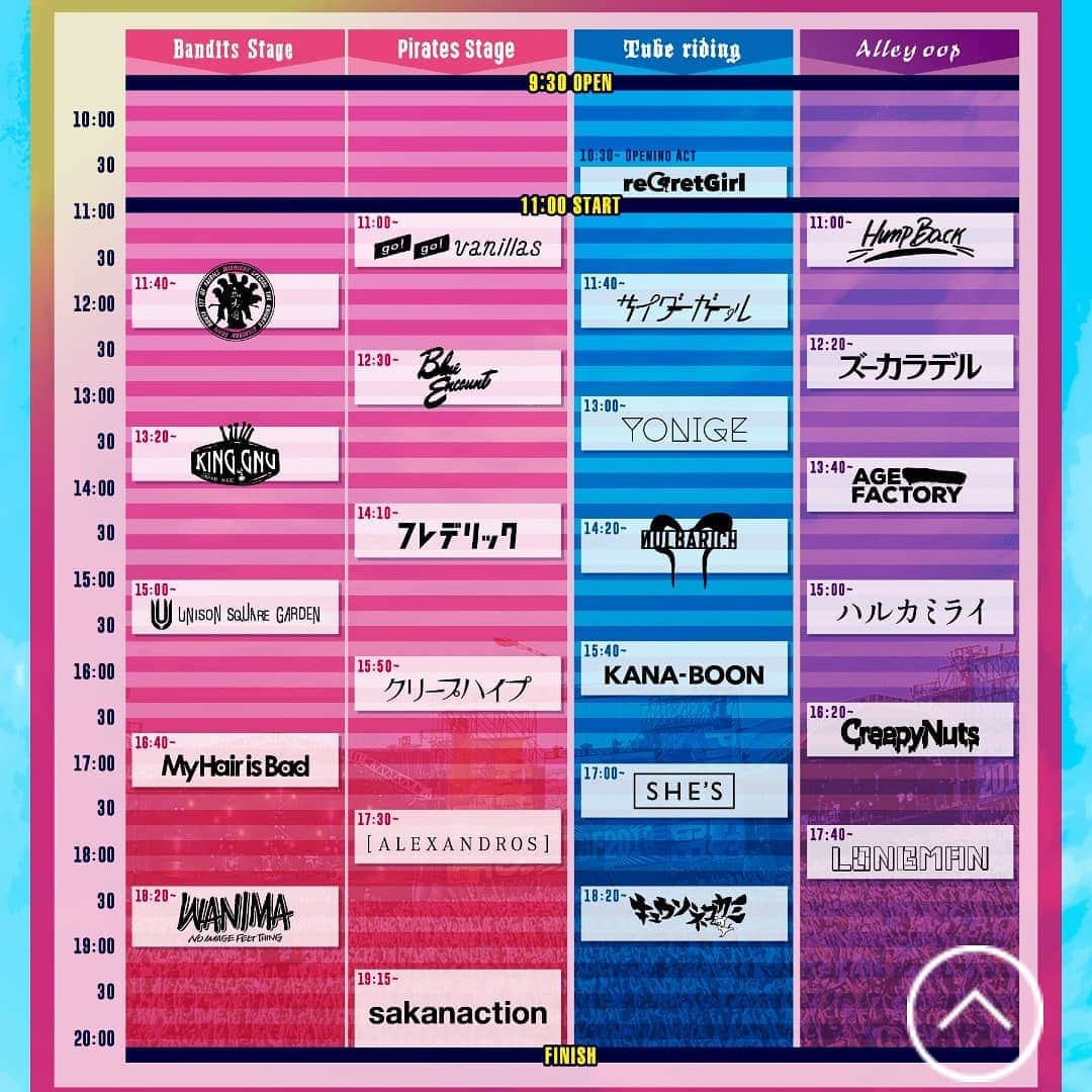 古賀隼斗さんのインスタグラム写真 - (古賀隼斗Instagram)「本日は、 WILD BUNCH FEST. 2019！ 我々KANA-BOONは、Tube ridingの15:40～です！ 山口！楽しみです、バチバチのセットリストで挑もうと思うので 宜しくどうぞ！！ タイムテーブルDESU☆」8月25日 10時15分 - kanaboontuna