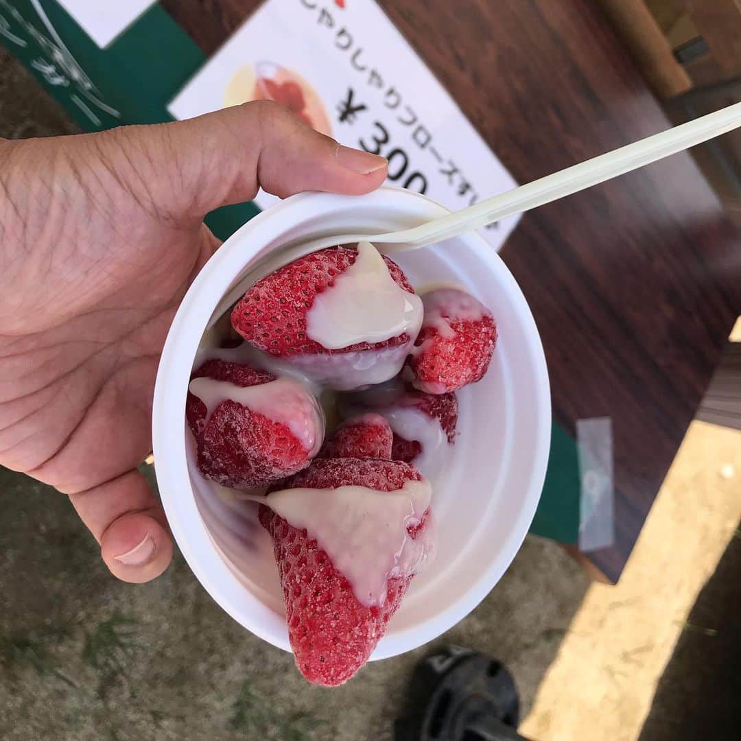 のインスタグラム：「セーブザバースデー 2019！ さっそく！ ボンガーデンのイチゴ、 吉吾さんの唐揚げ、 ゲット！ #荒神山公園 #セーブザバースデー  #savethebirthday  #滋賀県 #彦根市 #ボンガーデン #中津からあげ吉吾」