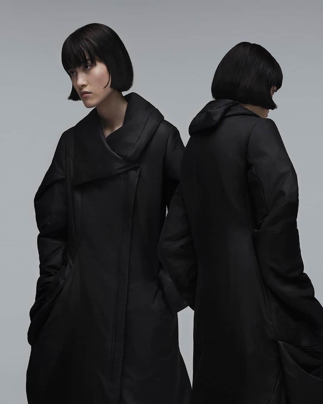 ワイスリーのインスタグラム：「Y-3 Adizero Padded Coat. Y-3 Fall Winter 2019. 📷: @yvanfabing Styling: @_mariechaix_ --- #adidas #Y3 #YohjiYamamoto Discover the collection at Y-3.com」