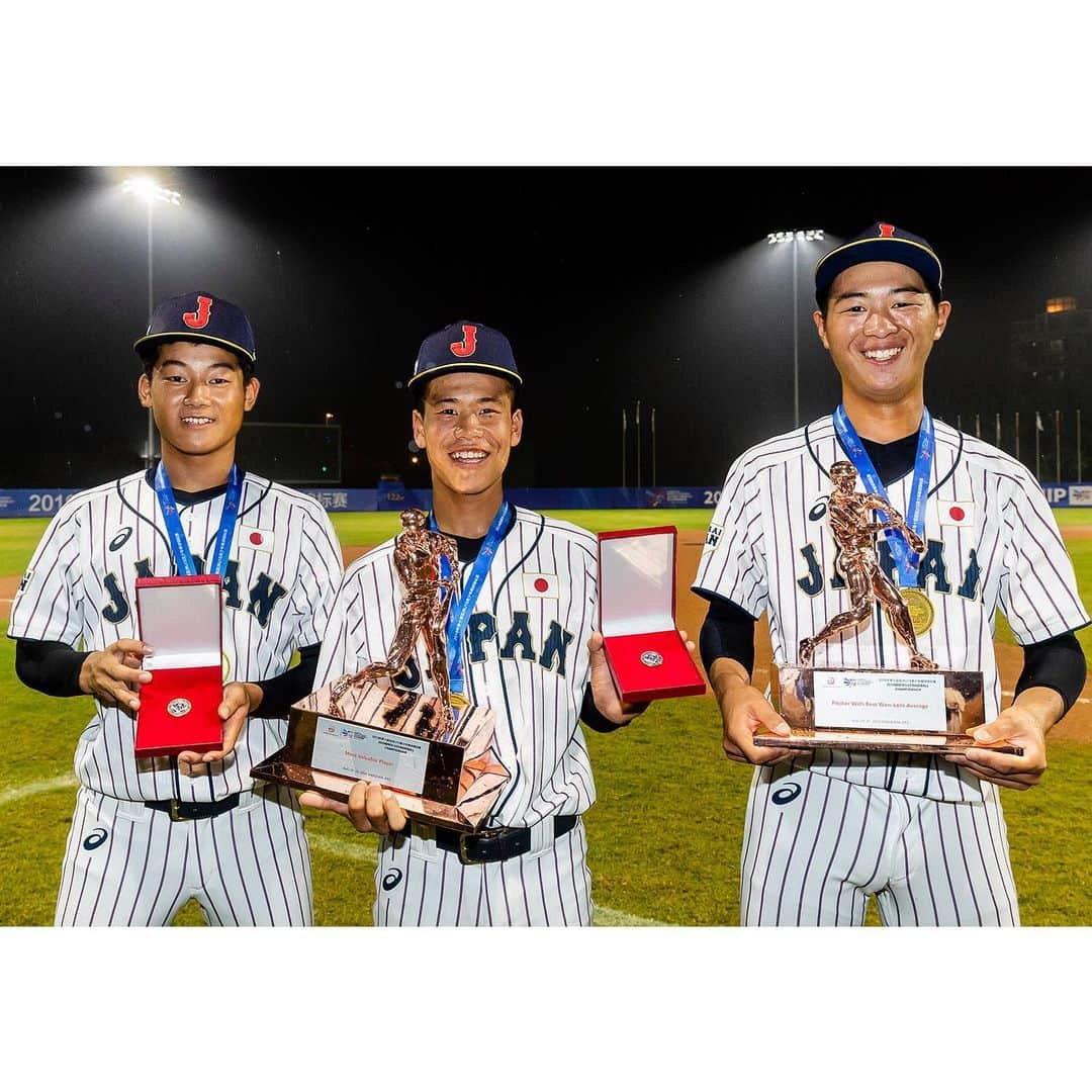 侍ジャパンさんのインスタグラム写真 - (侍ジャパンInstagram)「⠀ 第10回 BFA U15アジア選手権  決勝戦は雨天により中止💦 スーパーラウンド首位の日本が2大会連続3回目の優勝を飾りました☝️🥇🏆✨ ⠀ #侍ジャパン #U15代表 #U15アジア選手権 #優勝 #連覇」8月26日 2時18分 - samuraijapan_official