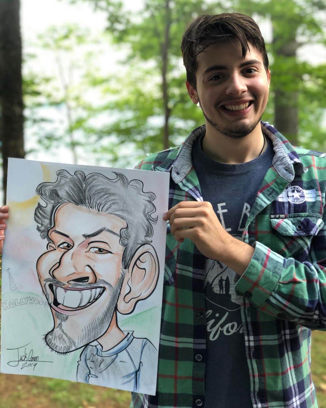 アダム・シャピロのインスタグラム：「My rad cousin jack @potatomanng drew me cuz he said my face was super DYNAMIC YOU GUYS. (He’s goooood.)」