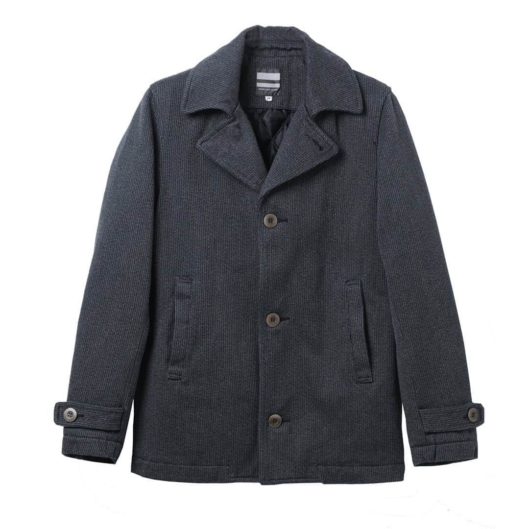 momotarojeansのインスタグラム：「03-122  Bedford cloth pea coat  #kojima #kurashiki #okayama #jeans #denim #denimday #denimporn #denimhead #selvedge #selvage #selvedgedenim #selvedgeforum #denimevolution #selvedgemurah #unionspecial #goingtobattle #madeinjapan #japanesedenim #fading #naturalfading #madebyhand #madeinjapan #jeanslife #vintagejeans #fade #selvedge #mensweardaily」