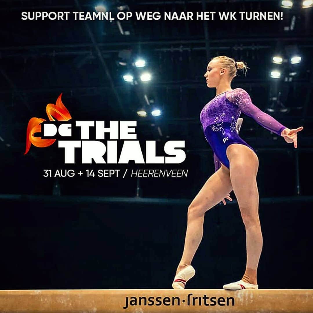 リーケ・ウェイファースのインスタグラム：「Dit weekend de 1e WK kwalificatie!! 💜Kom kijken naar deze gave interland Nederland - Italie - Noorwegen - Zweden!  We ♡ your support op weg naar het spannende WK, waar we over 6 weken de Olympische tickets hopen te bemachtigen!! 🦁🔥 Hopelijk tot zaterdag in Heerenveen! Tickets: zie link in bio  Coming up this weekend!! The 1st trial for the World Championships!! 💜 Are you there to support us!?🔥 #dutchgymnastics #thetrials #worldchampionships #stuttgart2019」