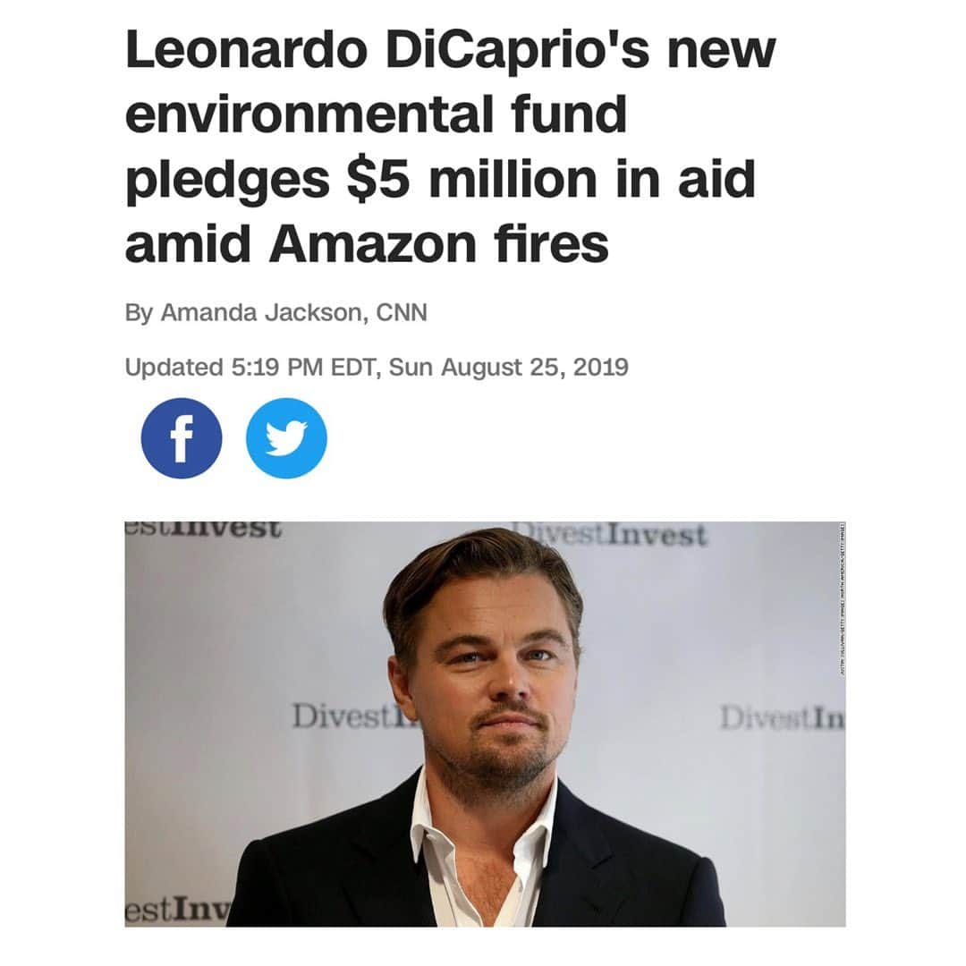 CNNさんのインスタグラム写真 - (CNNInstagram)「➡️ Follow @cnnclimate ➡️ Earth Alliance, a new environmental organization created by @Leonardodicaprio and his philanthropic friends, Laurene Powell Jobs and Brian Sheth, has pledged $5 million to help preserve the Amazon rainforest. Fires have surged in the Amazon this year -- it is burning at its highest rate since 2013 -- and Brazil's National Institute for Space Research says more than one-and-a-half soccer fields of Amazon rainforest are being destroyed every minute of every day. Earth Alliance announced that its emergency fund will be dispersed between five local organizations that are "combating the fires, protecting indigenous lands, and providing relief to the communities impacted." They are: • Instituto Associacao Floresta Protegida (Kayapo) • Coordination of the Indigenous Organizations of the Brazilian Amazon (COIAB) • Instituto Kabu (Kayapo) • Instituto Raoni (Kayapo) • Instituto Socioambiental (ISA)」8月26日 21時56分 - cnn