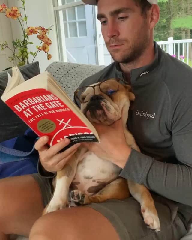 Bodhi & Butters & Bubbahのインスタグラム：「When you’re falling asleep in class and the teacher calls on you (thanks Socratic method #lawschool #problems) 🐾🙊 . . . . #bulldog #smile #monday #vibes @itmepepperoni」