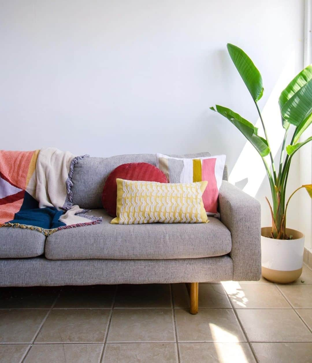 west elmさんのインスタグラム写真 - (west elmInstagram)「When in doubt, pile on the pillows. And the plants! (📷: @westelmsanjuan) #homedecor #graysofa #pillowpower」8月27日 7時56分 - westelm