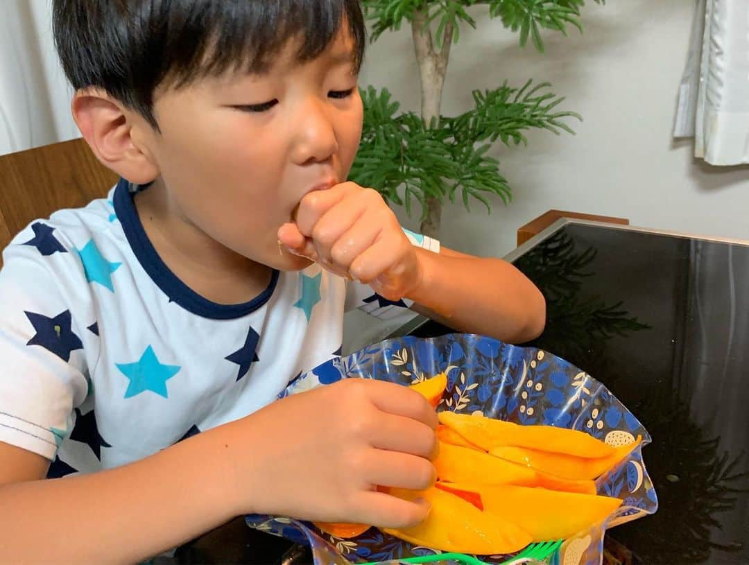 みかんさんのインスタグラム写真 - (みかんInstagram)「種子島産のアップルマンゴー🥭 スーパーコンシェルジュの濱田さんが送ってくれました☺️ 今年、マンゴーデビューした息子はどハマり🥭 息子のフルーツランキングがこうなりました🤣 高級フルーツが上位やないかいっ🥭🍈🍓 そして私は3位。。。🍊 寂しい。。。😭 #種子島産マンゴー #大和温泉ホテル #アップルマンゴー #スーパーコンシェルジュ濱田さん #息子果物好き」8月27日 22時34分 - mikan02241984