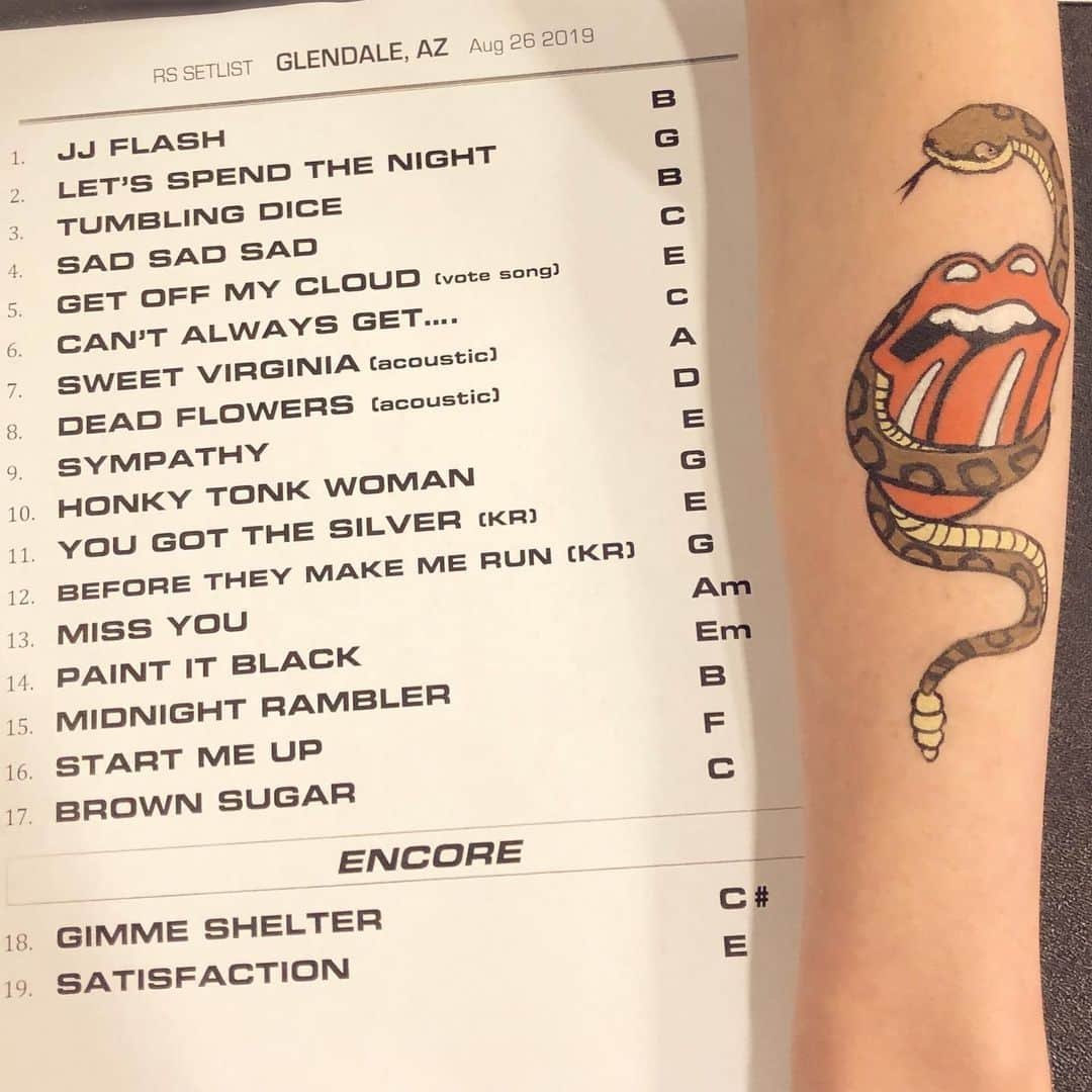 The Rolling Stonesさんのインスタグラム写真 - (The Rolling StonesInstagram)「Thank you Glendale, that was a hot one! 🔥 Can’t believe we’re down to just the last show on this tour...Miami are you ready next!  #tattooparlour by @highschoolexile #therollingstones #stonesnofilter #glendale #arizona #tour #setlist」8月27日 18時38分 - therollingstones