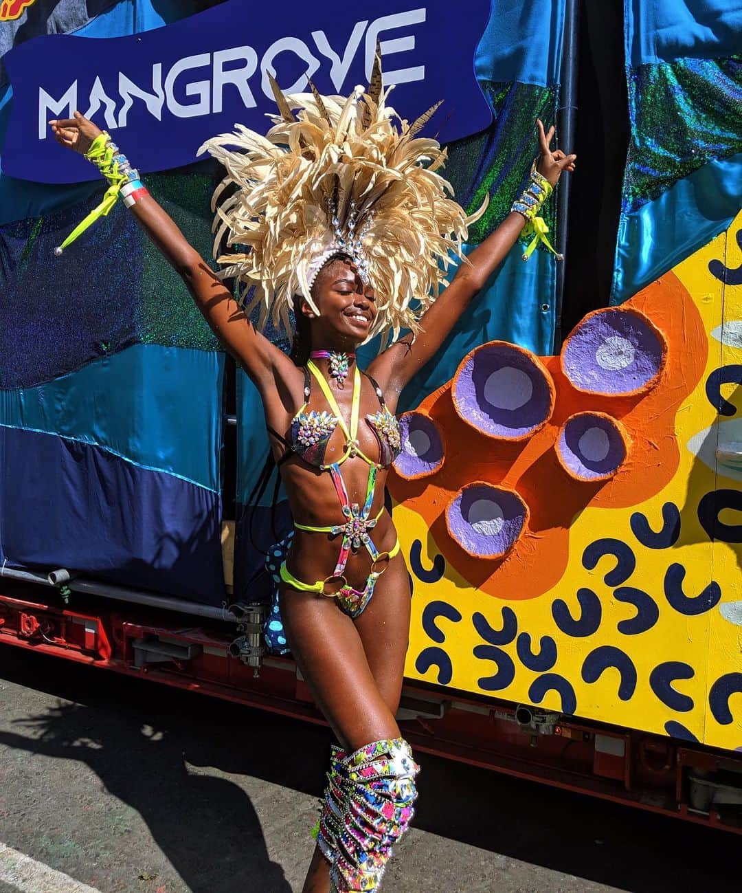 レオミー・アンダーソンさんのインスタグラム写真 - (レオミー・アンダーソンInstagram)「My first time doing carnival on a float was a dream, thank you @redbullmusicuk @loopvip @mangrovecarnival for having me and @moniquenobellexo for being my carnival fairy god mother 😭💕」8月27日 19時44分 - leomieanderson