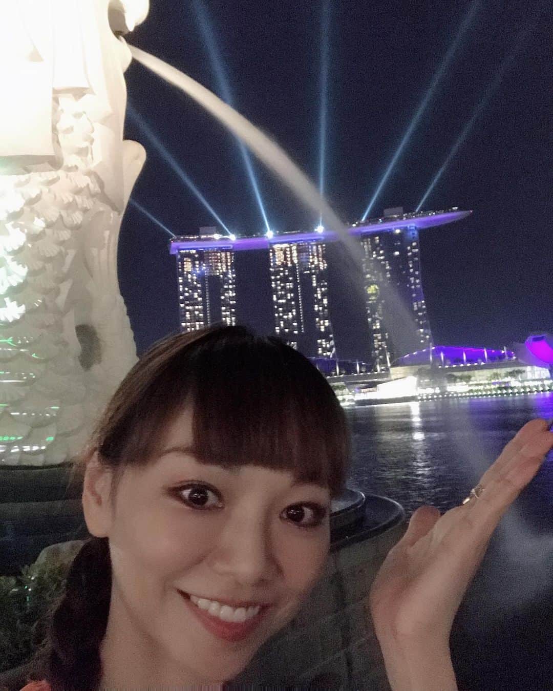 上野水香さんのインスタグラム写真 - (上野水香Instagram)「#シンガポール #旅行 夜の#マーライオン と#マリーナベイサンズ のライトアップ綺麗でした🇸🇬 歩きすぎた〜(・・;) 10年前にガラで踊りに来たときはまだマリーナベイサンズ工事中でした。。 Travel to #Singapore.... #merlion #marinabaysands」8月27日 22時11分 - mizukaueno