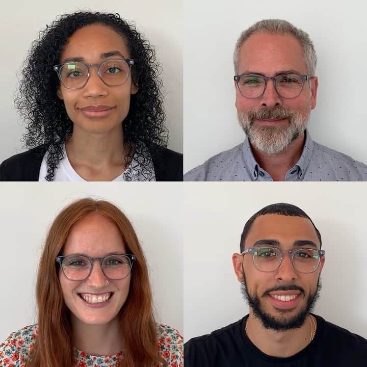 Warby Parkerのインスタグラム：「Ever wondered how the same frame looks on different faces? Check our Story to see how Felix in Pacific Crystal (from our Fall 2019 collection) looks on some #teamwarby members! 🤓」