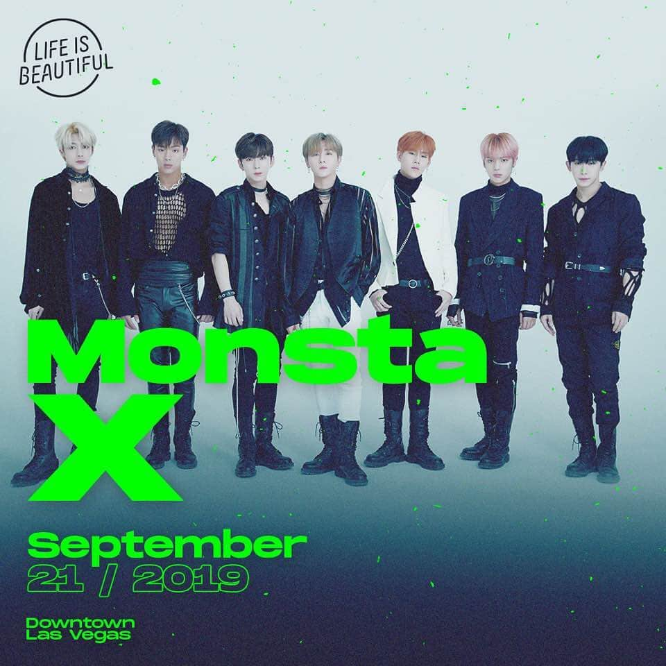 Monsta Xさんのインスタグラム写真 - (Monsta XInstagram)「See you Saturday, Sept 21 in Downtown Las Vegas @lifeisbeautiful  Tickets on sale now! #lifeisbeautiful2019」8月28日 2時20分 - official_monsta_x