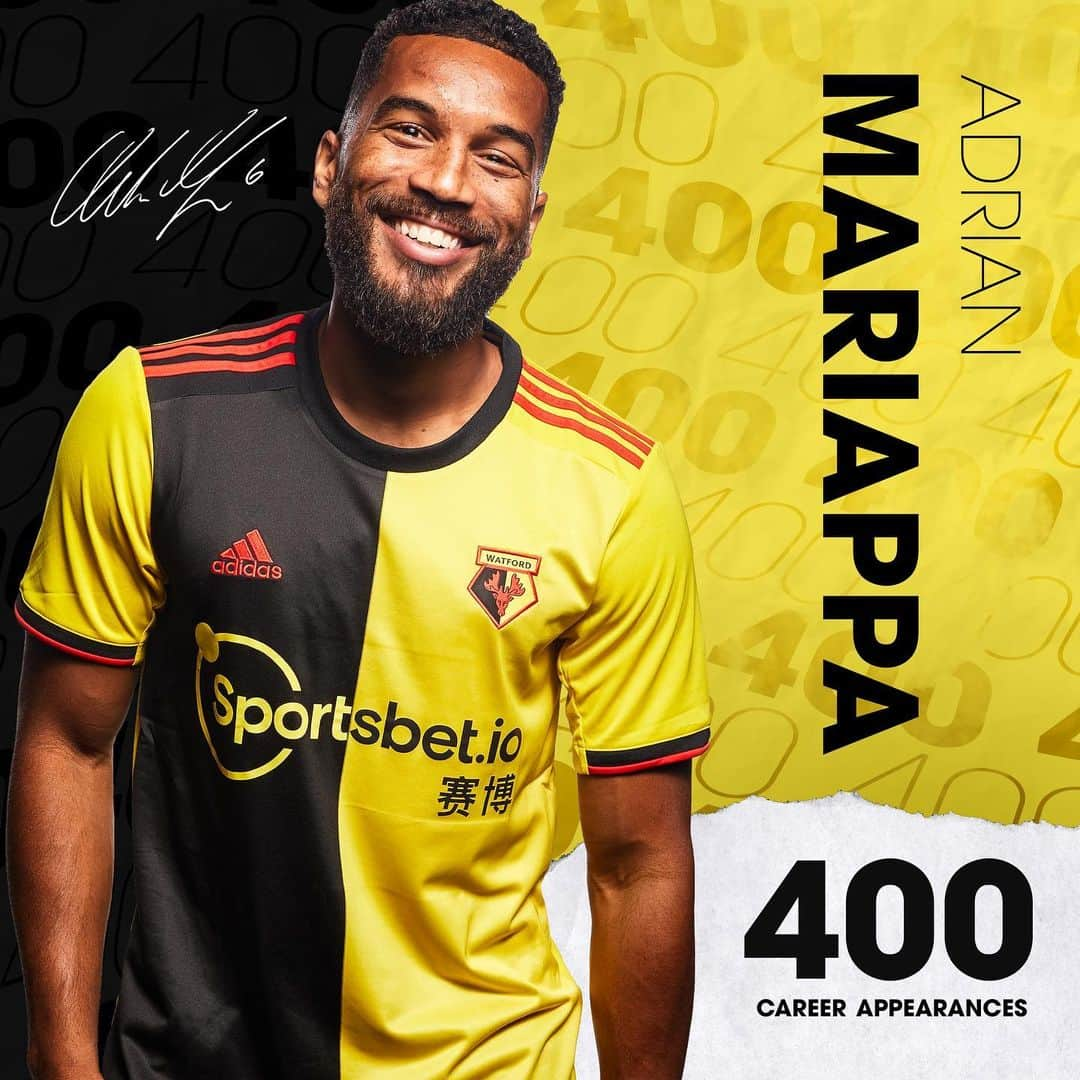 ワトフォードFCさんのインスタグラム写真 - (ワトフォードFCInstagram)「4️⃣0️⃣0️⃣th career appearance tonight! Congrats @mapps_6 👏」8月28日 3時23分 - watfordfcofficial