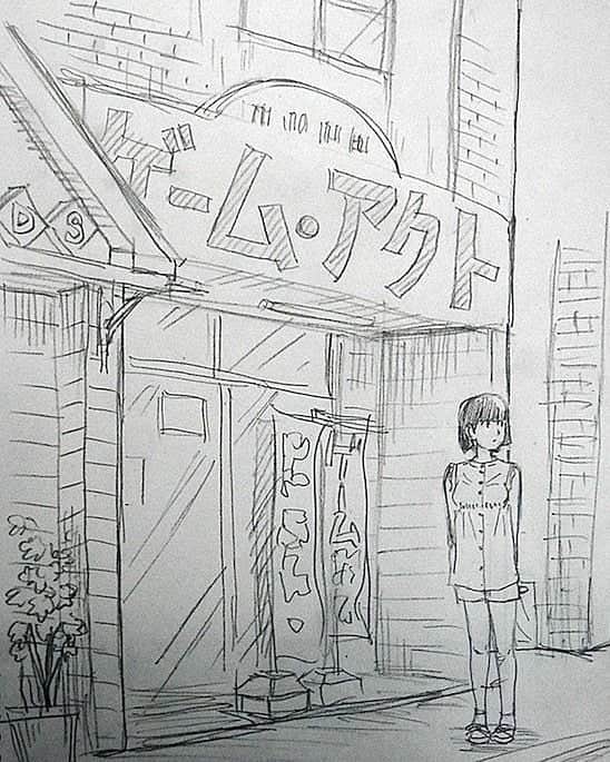 若狭たけしさんのインスタグラム写真 - (若狭たけしInstagram)「先日のバグダッドバーの隣にあったTVゲームショップ、アクト。高校生くらいの頃に何度か行ったことあるような記憶があります。　#手稲 #手稲絵 #札幌 #風景画 #鉛筆画 #イラスト #illustration」8月28日 9時55分 - takeshi_wakasa