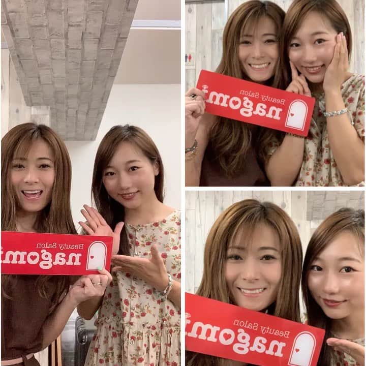 のインスタグラム：「⚠️注意⚠️音声ありです！  マツエク後の写真を撮ろうと  栗田ちゃんと  @kuri_m717  キメ顔してたら  動画だった。  恥ずかしい。  動画と気づいたあたしのリアクションが オッサンすぎる！  あ！後で知ったのだが 栗田ちゃん、隆之介 @ooo_k_  の瀬戸の花嫁の舞台のパンフレットとかの？ヘアーメイク担当だったらしい。  #縁は繋がる  #ご縁 #自撮り あるある#あるある  #何回もしてしまう #ナゴミ #nagomi #マツエク #渋谷 #アイリスト #いつもありがとう #オッサンみたい #感謝」