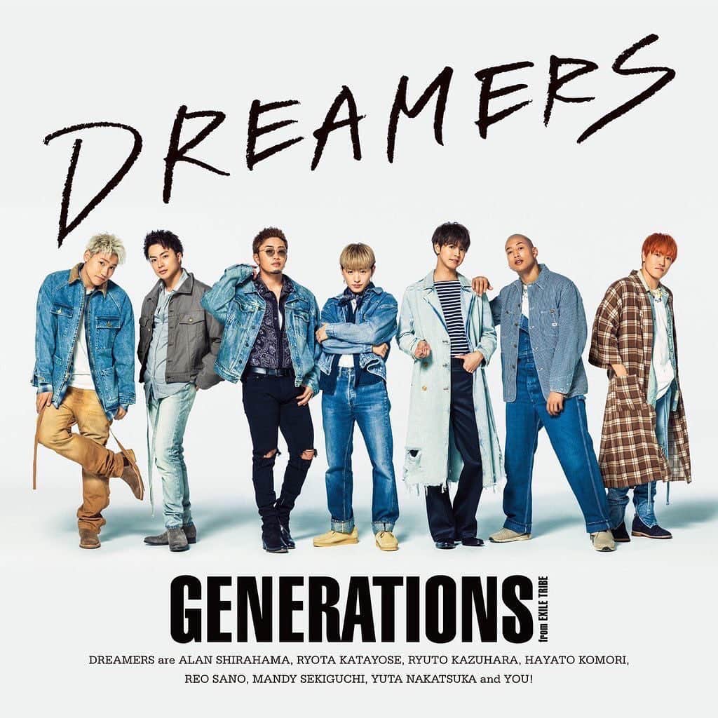 のインスタグラム：「GENERATIONS NEW Single﻿ 「DREAMERS」RELEASE🔥 ﻿ ﻿ Music & Lyrics by YVES＆ADAMS﻿ ﻿ 作詞作曲で携わらせて頂きました ﻿ 今回パフォーマーの皆さんも﻿自らRECに参加して パワーを吹き込んでくれたり﻿ MVでも沢山のゲストの方々や﻿ ファンの皆さんの笑顔が連鎖する﻿ あたたかい作品 ﻿  ライブで大合唱しちゃうな−🥨﻿ ﻿ #GENERATIONS﻿ #DREAMERS ﻿ #君の夢が叶うように ﻿ #YVESANDADAMS」