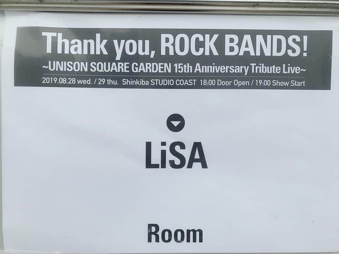 LiSAさんのインスタグラム写真 - (LiSAInstagram)「今日は、新木場コーストで、ユニゾン先輩の15周年お祝いです☻ オリオンなぞっちゃうなぁーーー✯ #unisonsquaregarden #15thanniversary #lisa」8月28日 16時11分 - xlisa_olivex