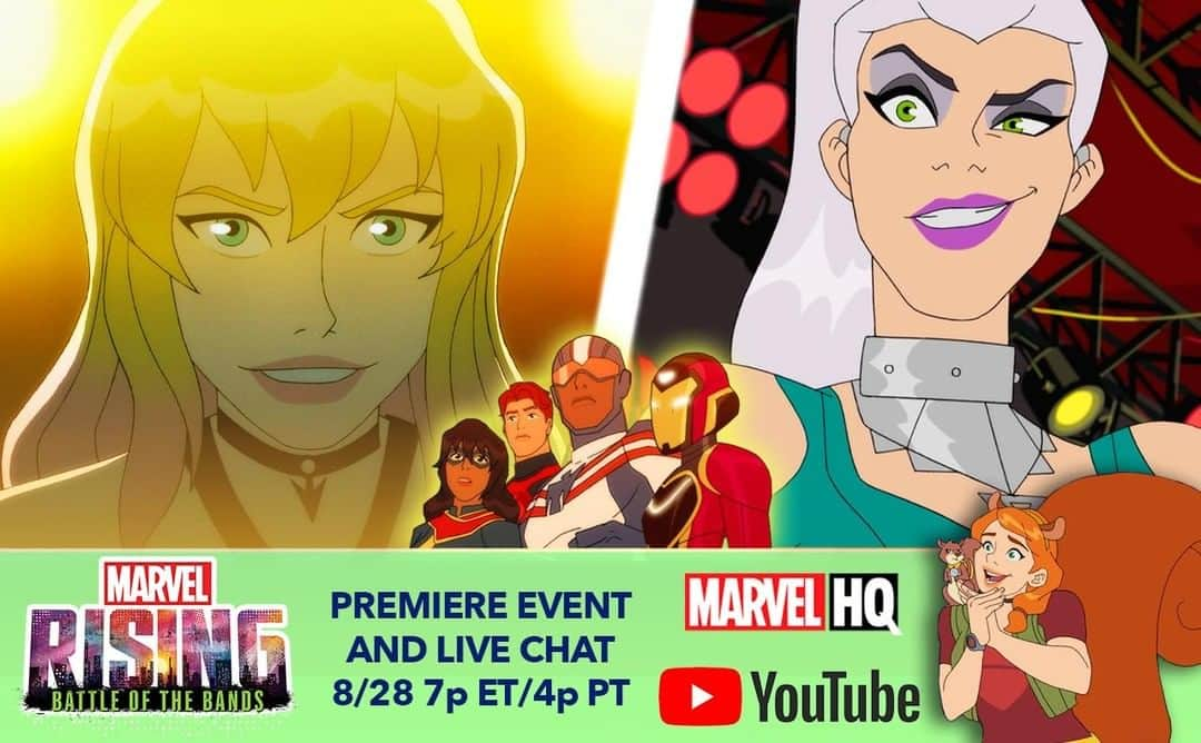 Marvel Entertainmentさんのインスタグラム写真 - (Marvel EntertainmentInstagram)「It's almost showtime! Tune in TODAY at 4PM PT on the Marvel HQ YouTube channel for the premiere of "@MarvelRising: Battle of the Bands," and live-chat with the singer/songwriters Doug Rockwell and @TovaOnMars! #MarvelRising」8月29日 3時59分 - marvel