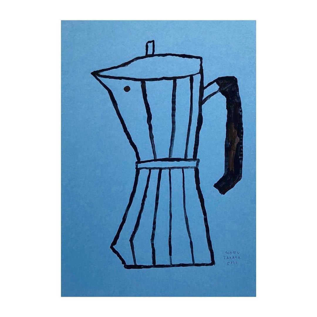 Mogu Takahashiのインスタグラム：「Coffee? 210x297mm Gouache on paper / 2019 Sold #mogutakahashi」