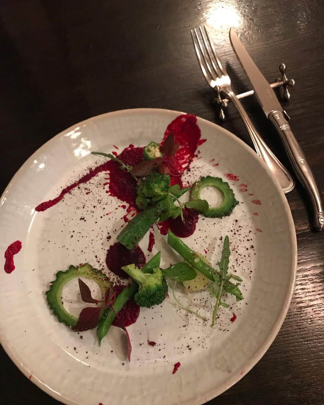 のインスタグラム：「連日の銀座ストック！ビーツのソース美味い！10/7閉店までに是非！！」