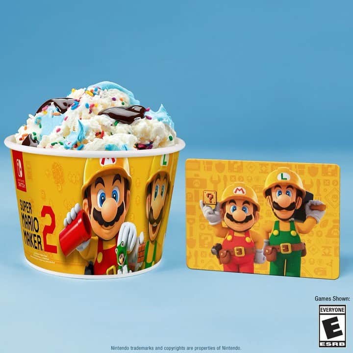 コールド・ストーン・クリーマリーのインスタグラム：「Now until October 15th, you will receive a collectible My Nintendo point code card* with the purchase of Mario & Luigi’s Masterpiece Creation™ or Rainbow Sprinkle Road cake. . . . Don’t forget to enter our sweepstakes** for your chance to win a Nintendo Switch system, click link in bio to enter🎉 . . . *While supplies last. My Nintendo point code cards are redeemable for 100 My Nintendo Platinum Points. A Nintendo Account is required to receive and redeem My Nintendo points. Terms apply: https://accounts.nintendo.com/term_point . . . **NO PURCHASE NECESSARY TO ENTER OR WIN. Sweepstakes begins on August 28, 2019 at 12:00 A.M., Scottsdale, Arizona time and ends October 15, 2019 at 11:59 P.M., Scottsdale, Arizona time. Open only to eligible legal 50 U.S./DC residents who are 18 years or older (For Official Sweepstakes Rules and complete details, including participation instructions, odds of winning, prize details, restrictions, etc. please visit https://coldstonecreamery.com/nintendo. Subject to all applicable federal, state and local laws. Void where prohibited by law. Sponsored by Kahala Management, L.L.C., 9311 E. Via de Ventura, Scottsdale, AZ 85258.  Twitter, Facebook and Instagram are not responsible for the promotion, administration or execution of this Sweepstakes. Nintendo is not a sponsor, co-sponsor or administrator of this sweepstakes.」