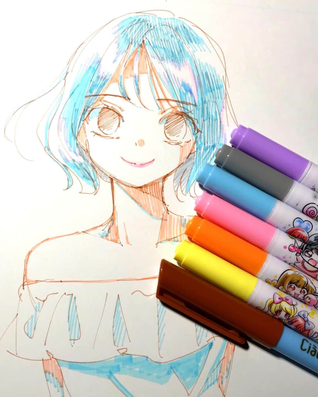 ときわ藍さんのインスタグラム写真 - (ときわ藍Instagram)「ちゃお9月号の付録のパステルペンがすごく使いやすいです！  色がとても可愛いですね〜✨( ³ω³ )！！ #ちゃお」8月29日 1時11分 - tokiwaran