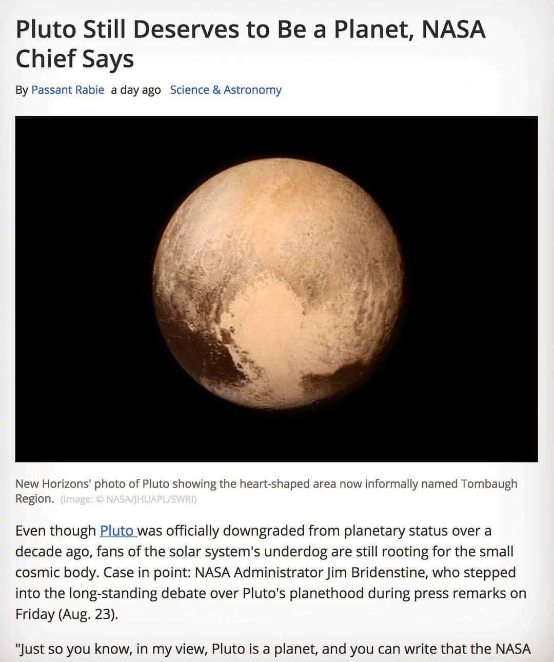 ブライアン・メイさんのインスタグラム写真 - (ブライアン・メイInstagram)「Well, not that I have any authority... but, for what it’s worth, I strongly agree. Pluto was discovered and named as a planet a while before I was born.  At that time it was generally instinctively understood that a Planet was one of a family of roughly spherical objects that orbited the Sun (rather than orbiting something else). So, to me, Pluto is a classical PLANET. End of story.  We can easily choose to make Pluto the outer edge of the classical planet zone, in which case we’ll end up with 9 planets and an ever-increasing number of Kuiper Belt Objects great and small, as they are discovered.  Anybody like my definition ? It would have saved a lot of trouble 10 years ago !! Incidentally, the origins of the word planet are no help at all. The word simply means “wandering star” from the Greek, as I understand it, although Greek is not my strong point ! 💥💥💥💥 Let’s hear it for PLUTO - the 9th Planet !! If you agree, let me know - and I will show Alan Stern - the genius who revealed the magnificent appearance of Pluto at close quarters - through the NASA New Horizons Mission. I was proud to be a very small part of that triumph. Alan’s team use a nine-fingered salute (to which I subscribe) so there is little doubt what side they are on !!! Bri」8月29日 13時13分 - brianmayforreal