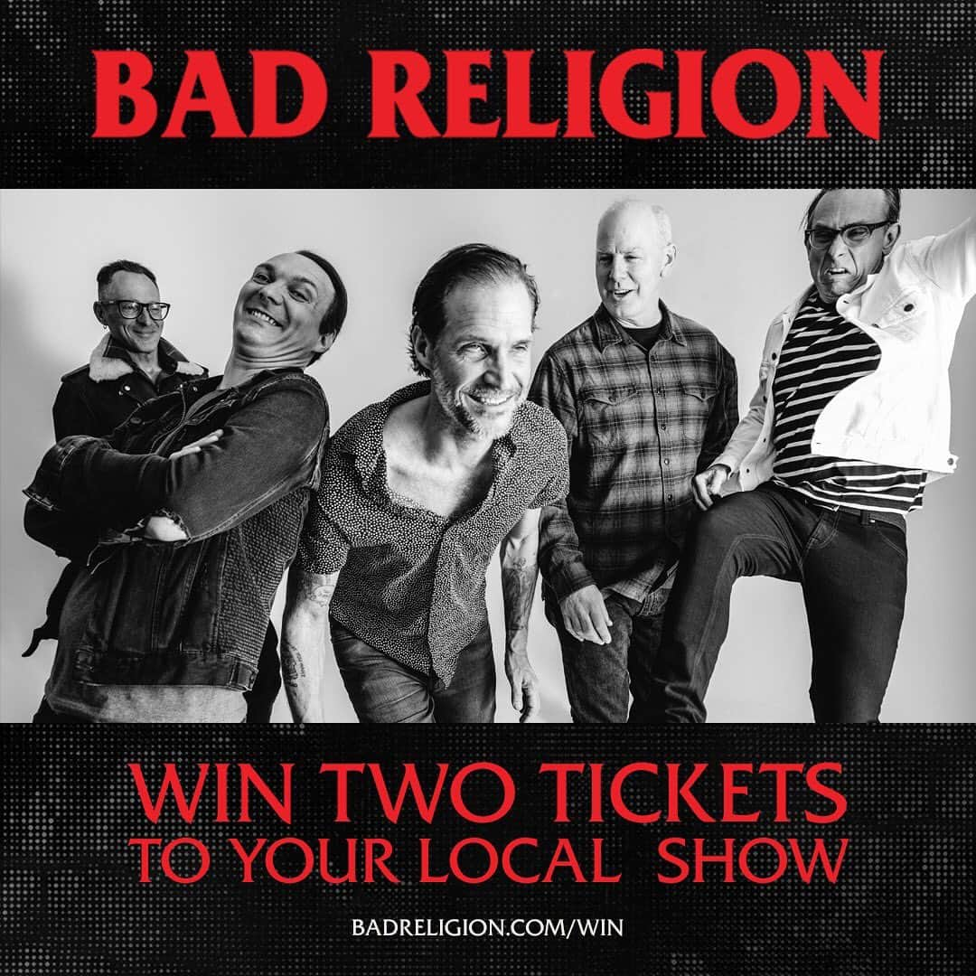 Bad Religionさんのインスタグラム写真 - (Bad ReligionInstagram)「We're giving away tickets to the fall dates of our 'Age of Unreason' Tour. You can enter at badreligion.com/win! #BadReligion #AgeOfUnreason」8月29日 6時27分 - badreligionband