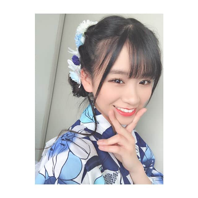 金子みゆさんのインスタグラム写真 - (金子みゆInstagram)「その③﻿ ﻿ ✌🏻️Peace✌🏻️﻿ ﻿ #LinQ #金子みゆ #浴衣 #青」8月29日 8時07分 - kaneko_miyu0813