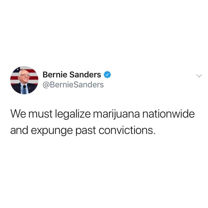 バーニー・サンダースさんのインスタグラム写真 - (バーニー・サンダースInstagram)「It’s time for real criminal justice reform and that includes legalizing marijuana nationwide.」8月29日 10時35分 - berniesanders