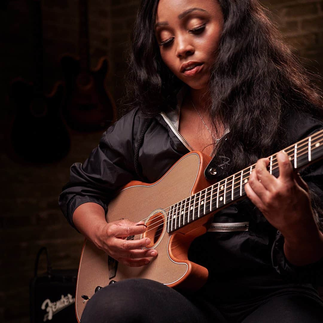 Fender Guitarさんのインスタグラム写真 - (Fender GuitarInstagram)「“It offers you so many different sounds that are so unique. And literally it’s anything you want it to be.” Classically trained guitarist @_arioneal, who backed Beyoncé for Coachella 2019, dives into the American Acoustasonic Telecaster and explains how its versatility inspires experimentation. Watch the full video via link in bio!」8月30日 1時17分 - fender