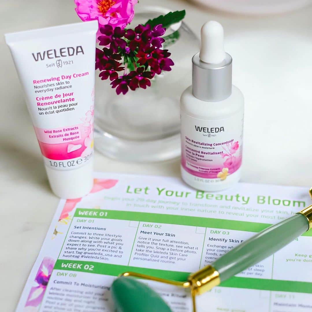 Weledaのインスタグラム：「Want gorgeous #WeledaSkin in just 28 days? 🌸 We invite you to bring your skin into balance and Let Your Beauty Bloom! Begin your journey and sign-up to receive your free calendar and updates.」