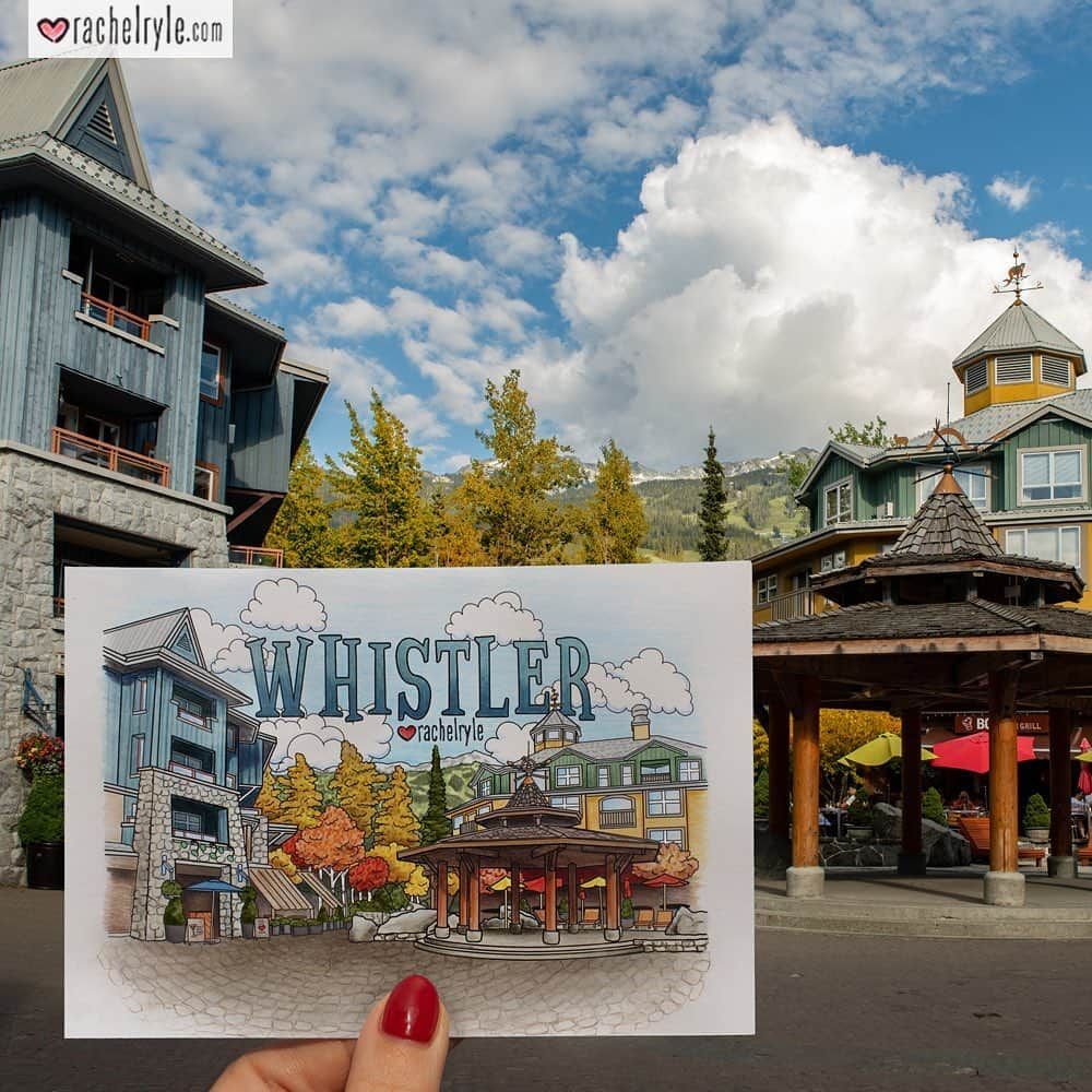 Rachel Ryleさんのインスタグラム写真 - (Rachel RyleInstagram)「This past month I took a trip with @natgeo to Whistler, British Columbia, and finally I get to share with you what I’ve been busy working on! @natgeotravel sent me to this charming mountain town to create a fall themed animation from all that I experienced & all that inspired me. I’m happy to say that the final piece is live on nationalgeographic.com, and I’m excited for you to see it! If you’ve got a couple minutes, go give it a watch and let me know what you think in the comments below. It’s one of my longest animations to date, and you’ll quickly see that I put a lot of heart & time into it. I am so thankful that I had the opportunity to “Whistler while I work”! I’m hoping my piece will inspire you to get up to the mountains this fall...the trees & rivers would love to see you! For your clicking convenience I’ve included a link in my bio! Photo by: @kristarossow #travel #illustration #animation #art #drawing #whistler #whistlerbc #britishcolumbia #moutnains #mountaintown #canada #natgeo #nationalgeographic #traveler」8月30日 4時50分 - rachelryle