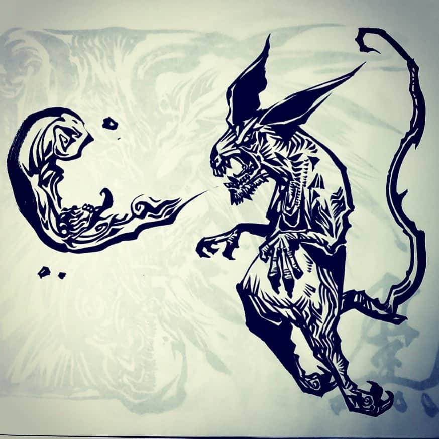 雨宮慶太さんのインスタグラム写真 - (雨宮慶太Instagram)「獣ノ吐息  #dragon #monster #dotart  #japan  #Asia  #doddle  #sketch #woman #fairy #creature #pencil #draw  #drawing #instagood #draw #art  #illust  #illustration #garo #keitaamemiya」8月30日 12時07分 - keitaamemiya