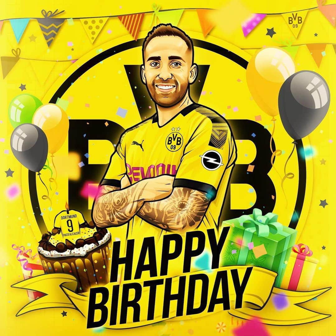 ボルシア・ドルトムントさんのインスタグラム写真 - (ボルシア・ドルトムントInstagram)「🎉🎈🎁 Happy Birthday, @paco93alcacer! Have a great day! #NoPacoNoParty 🥳 #bvb #borussiadortmund #bundesliga #birthday #pacoalcacer #alcacer」8月30日 15時19分 - bvb09