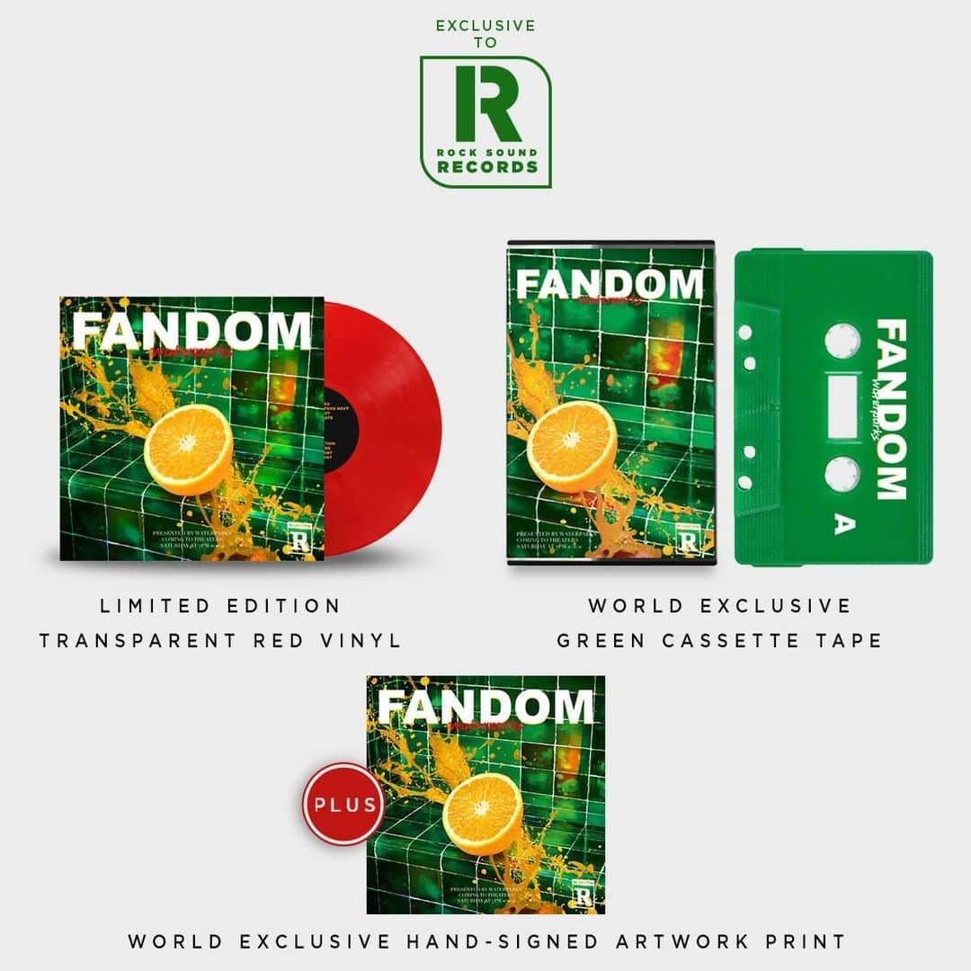 Rock Soundさんのインスタグラム写真 - (Rock SoundInstagram)「To celebrate their upcoming album, we’ve teamed up with God’s Favourite Boy Band - Waterparks - to bring you TWO world exclusive, limited edition, collectable variants of ‘Fandom’! Get them exclusively from RECORDS.ROCKSOUND.TV  We have a super limited vinyl variant of Waterparks’ upcoming album ‘Fandom’, which comes with a WORLD EXCLUSIVE HAND-SIGNED SIGNED ALBUM ARTWORK PRINT. There’s only 250 of these in existence, so think fast!  We ALSO have a super exclusive, super GREEN cassette containing the entire album. You can ONLY get these from us - nowhere else - and there’s only 500 in existence!  RECORDS.ROCKSOUND.TV」8月31日 1時00分 - rocksound